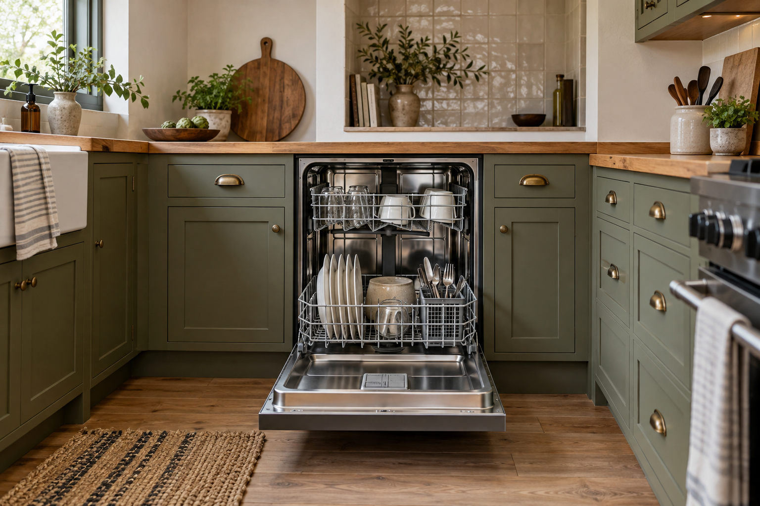 Illustrative Viking dishwasher in a residential kitchen — AI image for Viking Repair Ardsley