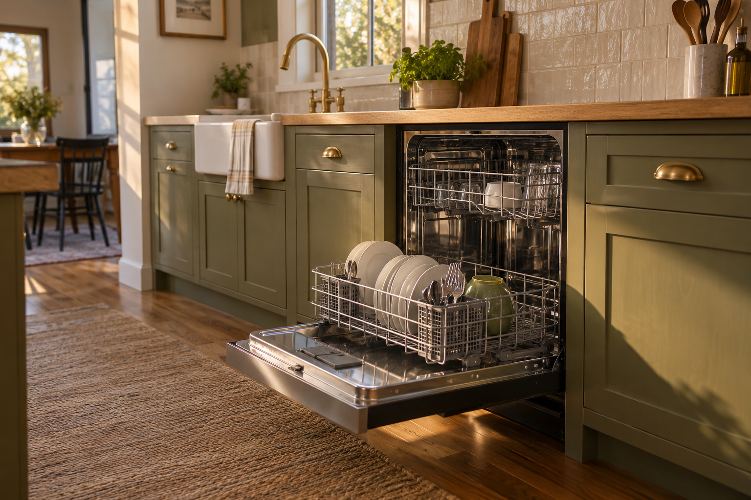 Illustrative Viking dishwasher in a residential kitchen — AI image for Viking Repair Ardsley