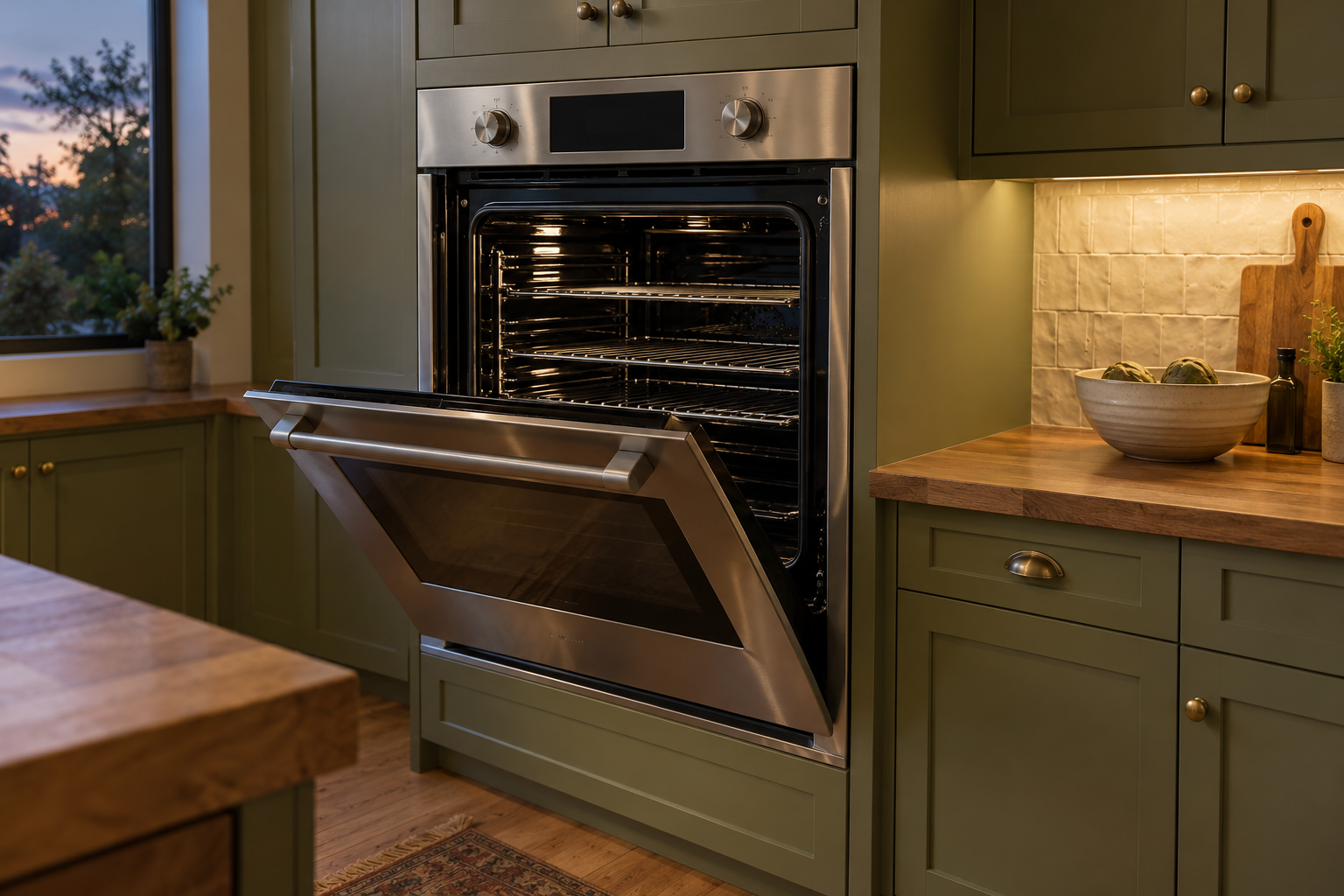 Illustrative Wolf oven in a residential kitchen — AI image for Viking Repair Ardsley